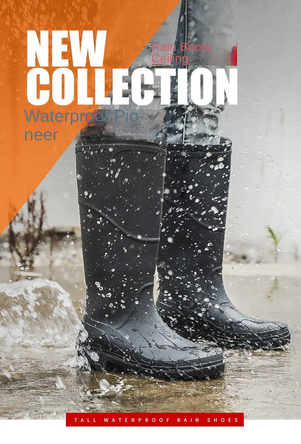 Bota Impermeável PVC Cano Médio para Trabalho e Chuva com Solado Antiderrapante
