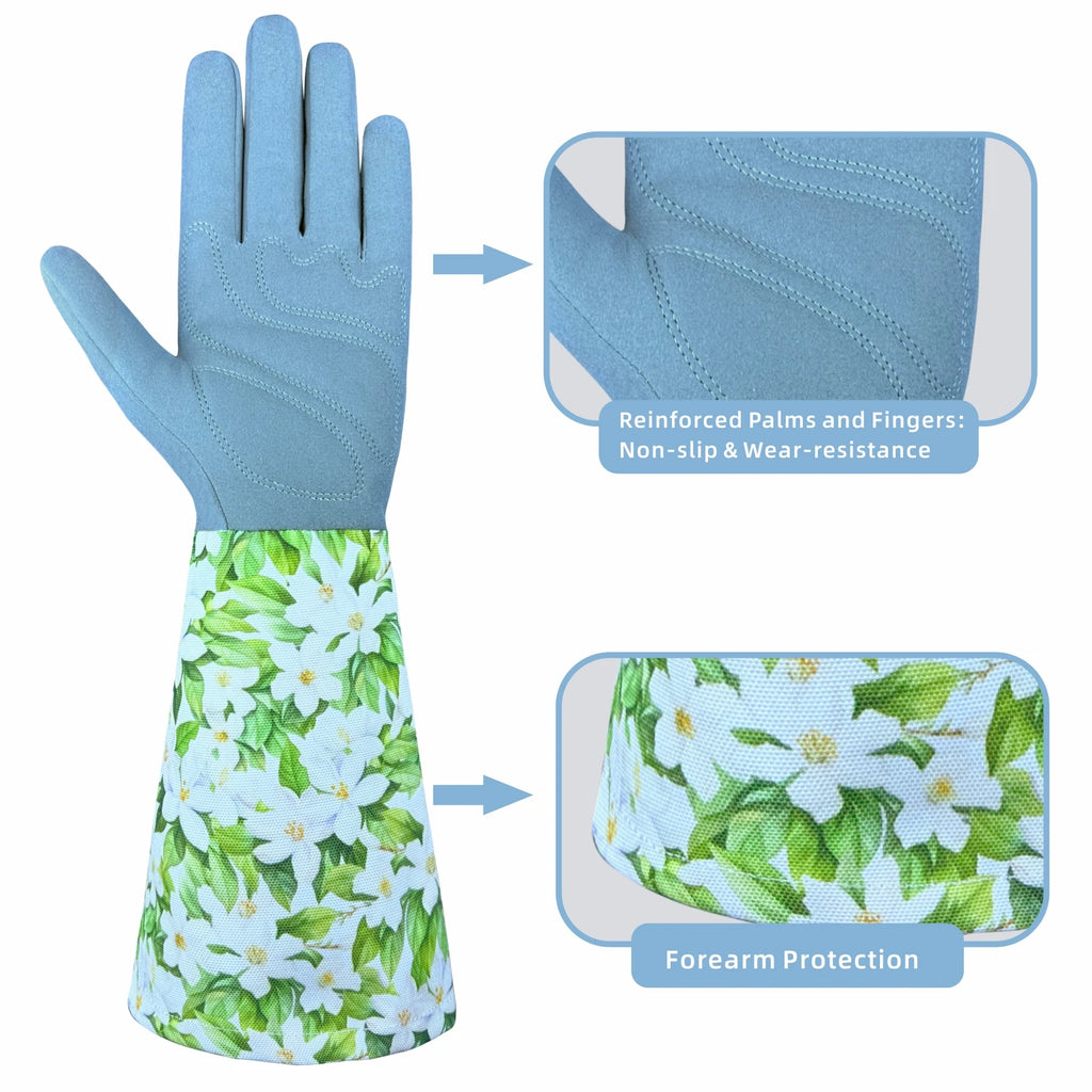 Luva de Jardinagem Antiespinho com Mangas Longas para Poda, Plantio e Capina