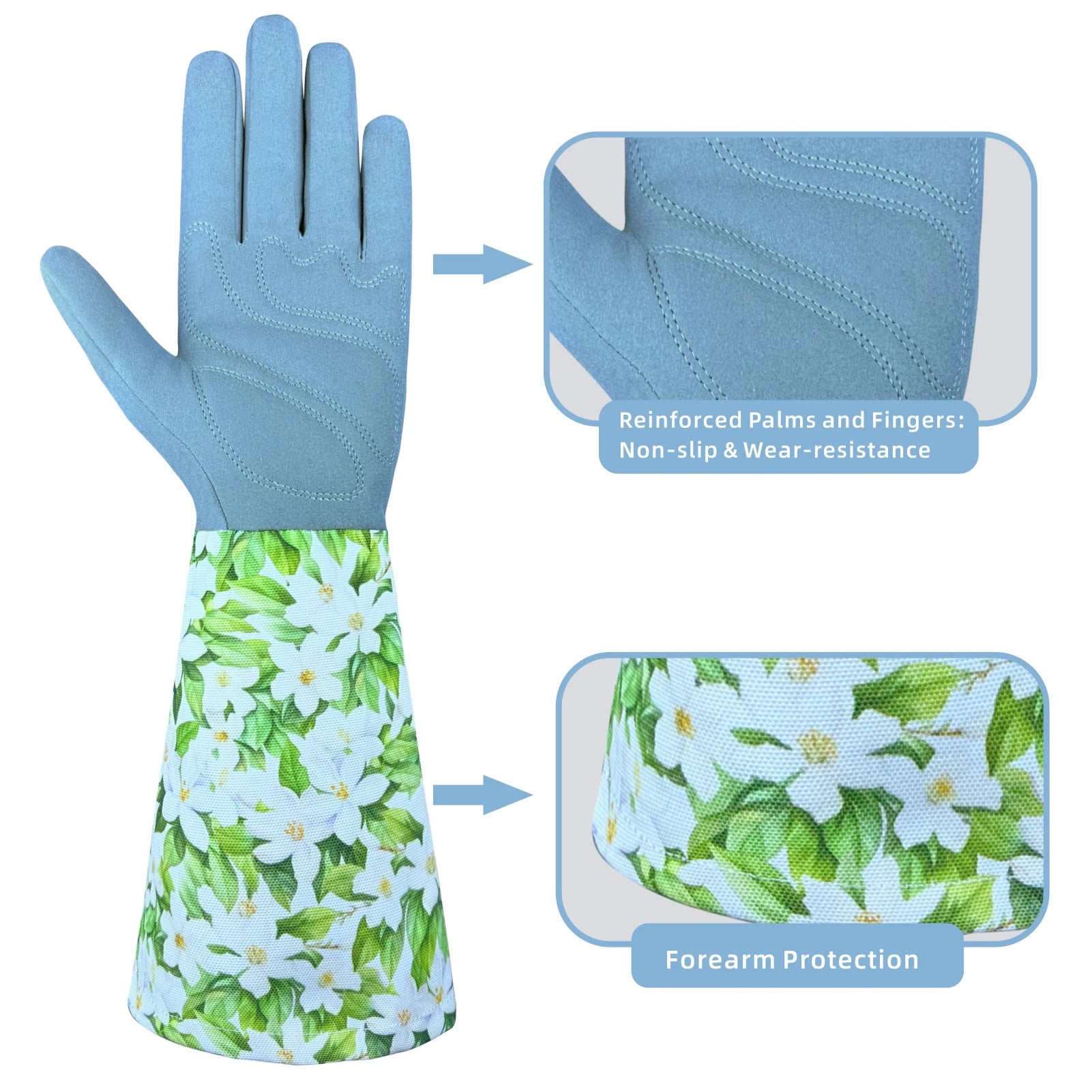 Luva de Jardinagem Antiespinho com Mangas Longas para Poda, Plantio e Capina