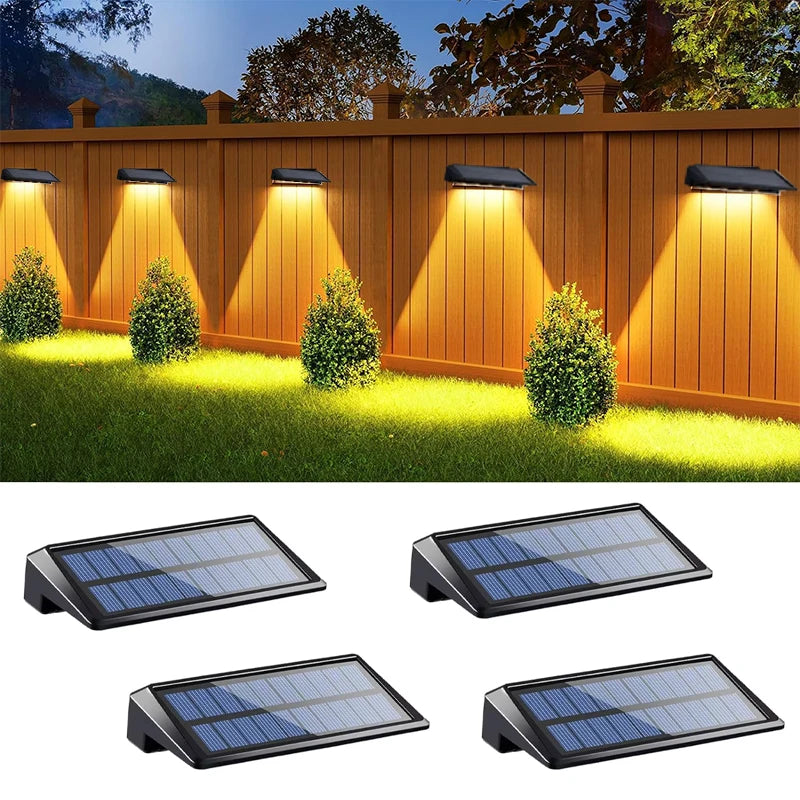 Kit Luminária Solar LED Parede IP65 à Prova d'Água para Jardim e Área Externa