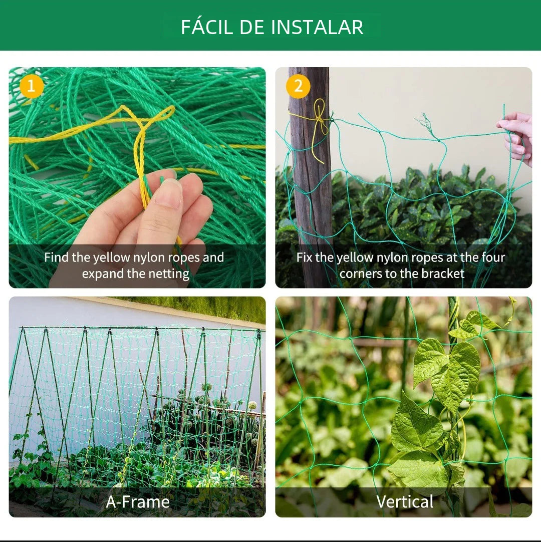 Tela Treliça para Plantas e Hortaliças – Reforçada em Nylon para Cultivo Vertical