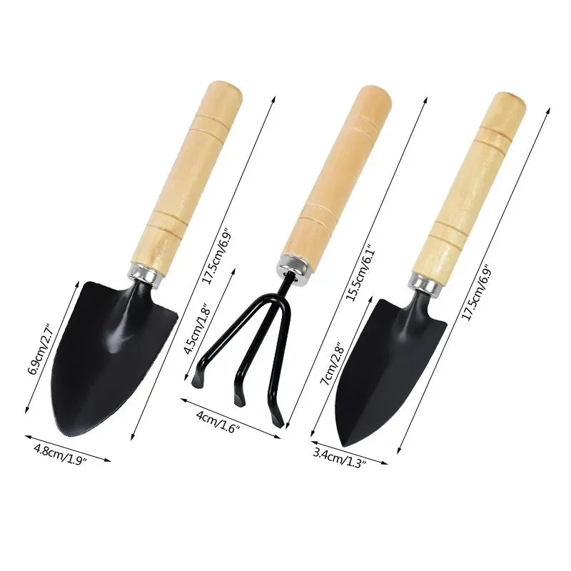 Mini Kit de Jardinagem 3 Peças para Vasos e Suculentas